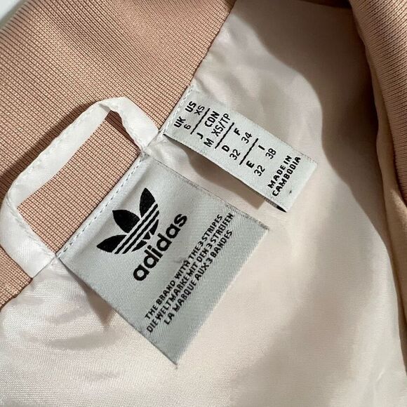 Adidas Jacket Size XSmall Pink Zip-Up Long-Sleeve Lined - Picture 4 of 12